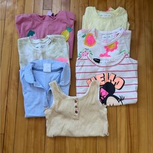 Zara Kids Short Sleeve Tees - Pink, Yellow, Blue, Cream